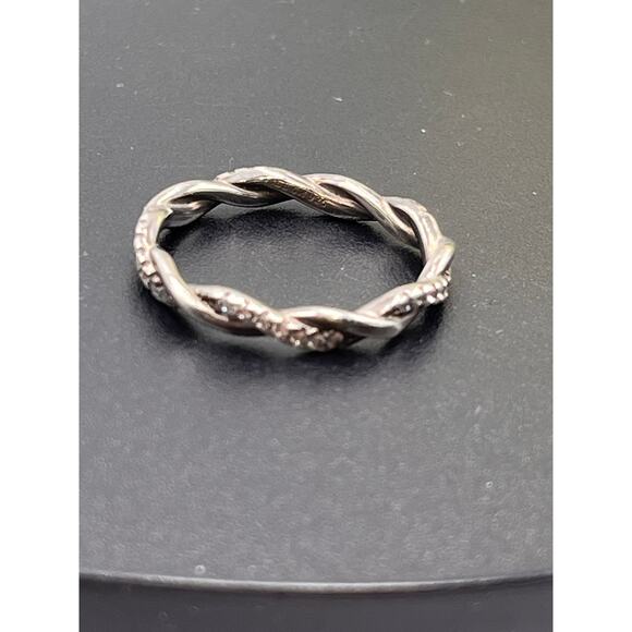 IBB‎ Designer Signed 925 Sterling Silver CZ Infinity Twisted Band Ring Sz 9.25 - Picture 7 of 8